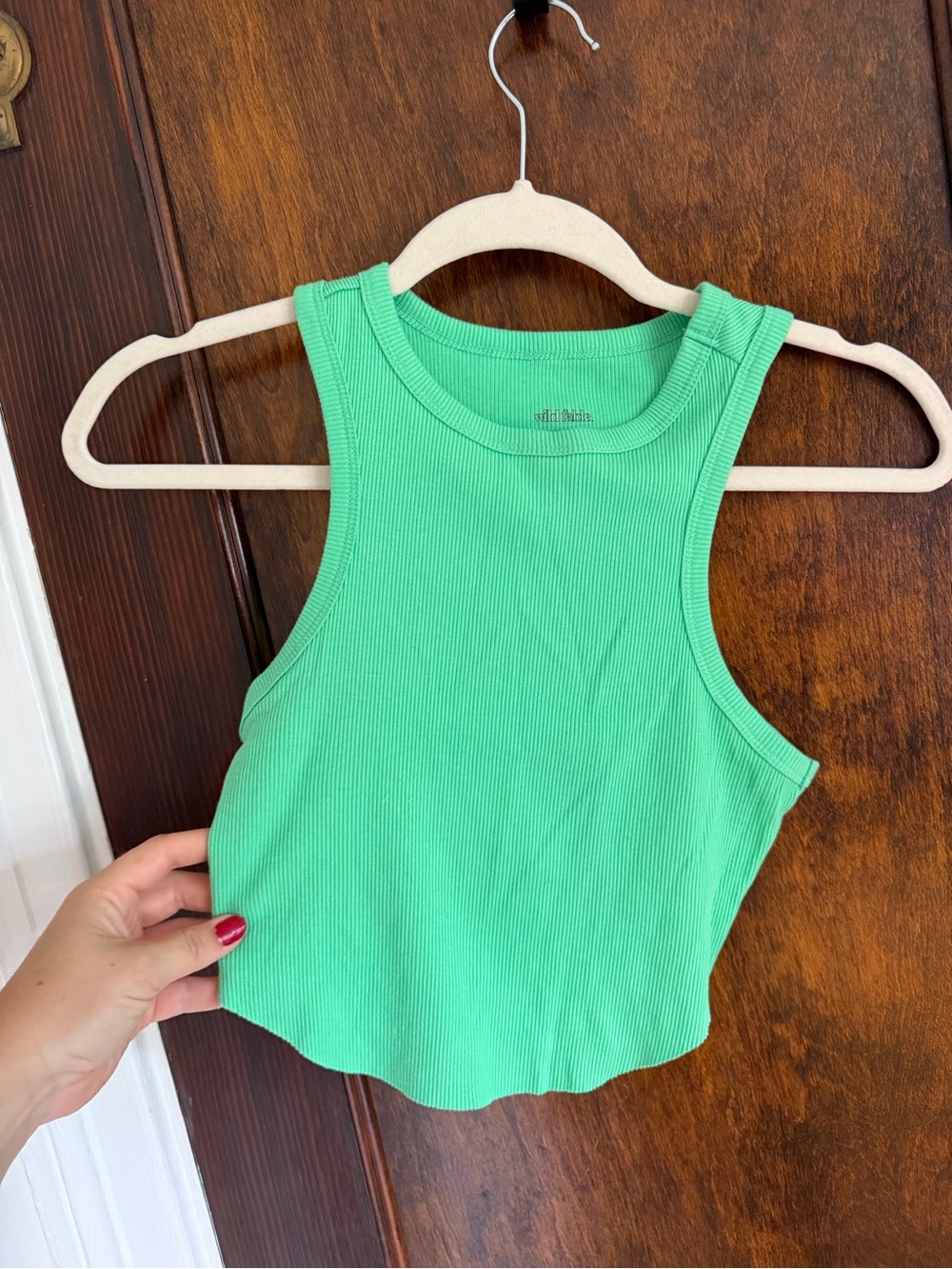 Sleeveless Ribbed Tank Top - Green